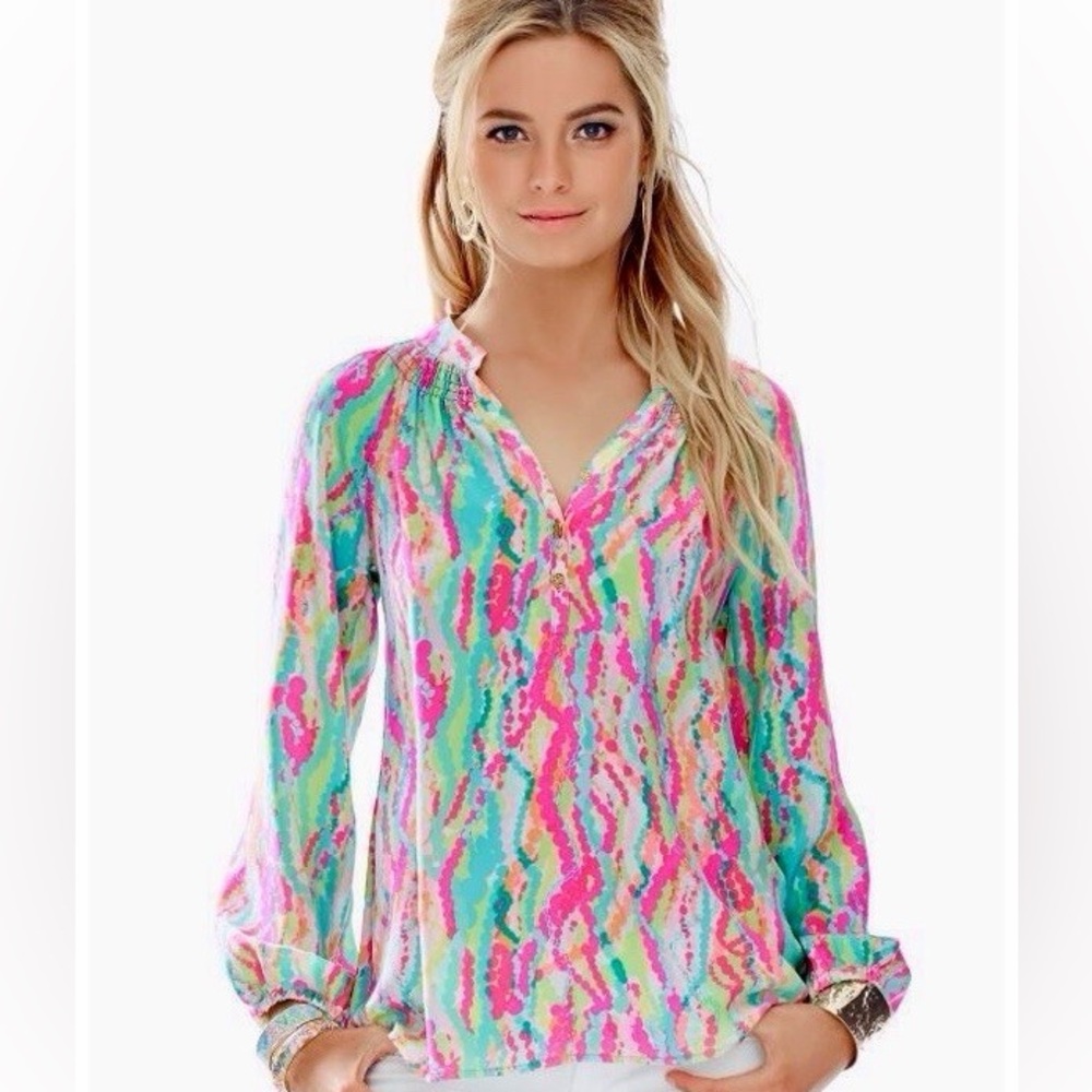 Lilly Pulitzer Elsa Silk blouse size small